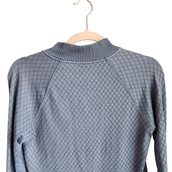Lululemon Shirt Women's 8 Medium Blue Rest Less Half Zip Pullover Quilted Thumbh - Picture 8 of 10